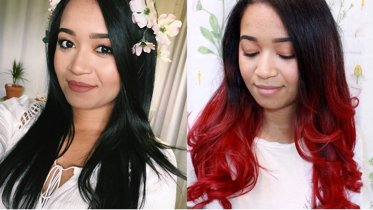 DIY Red Ombre Hair
 DIY Black To Red Ombre Hair Transformation