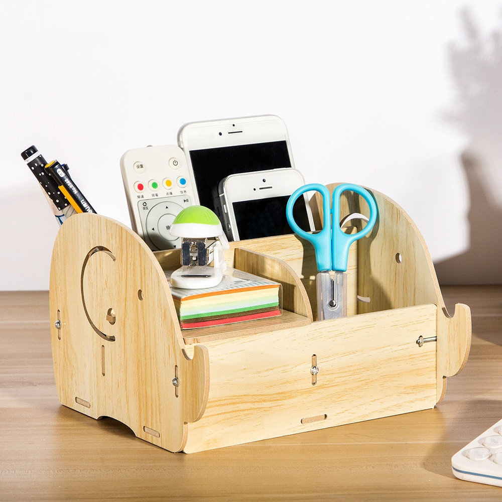 DIY Remote Control Organizer
 Multi functional DIY Wooden Desktop Cosmetic Container