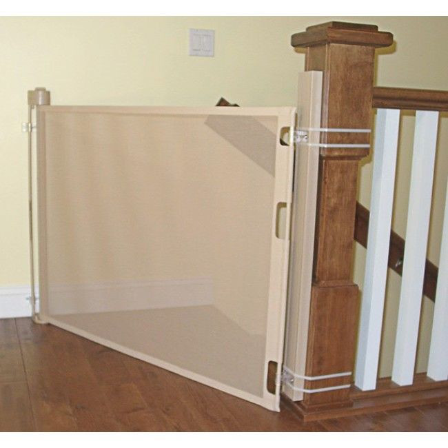 Diy Retractable Baby Gate
 Stair Banister Adapter Kit Installed and in use at the