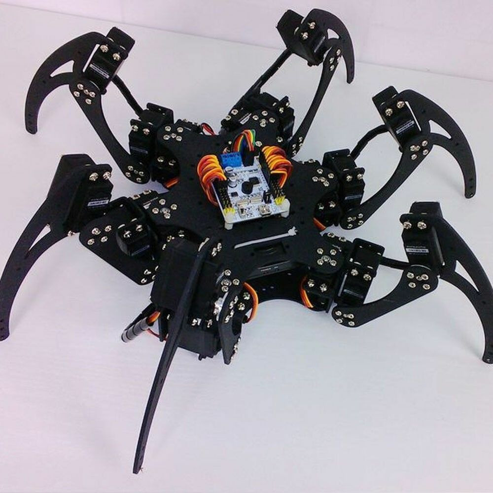 DIY Robotics Kit
 1Set Black Six Legs Alloy 3DOF Hexapod Spider Robot Frame