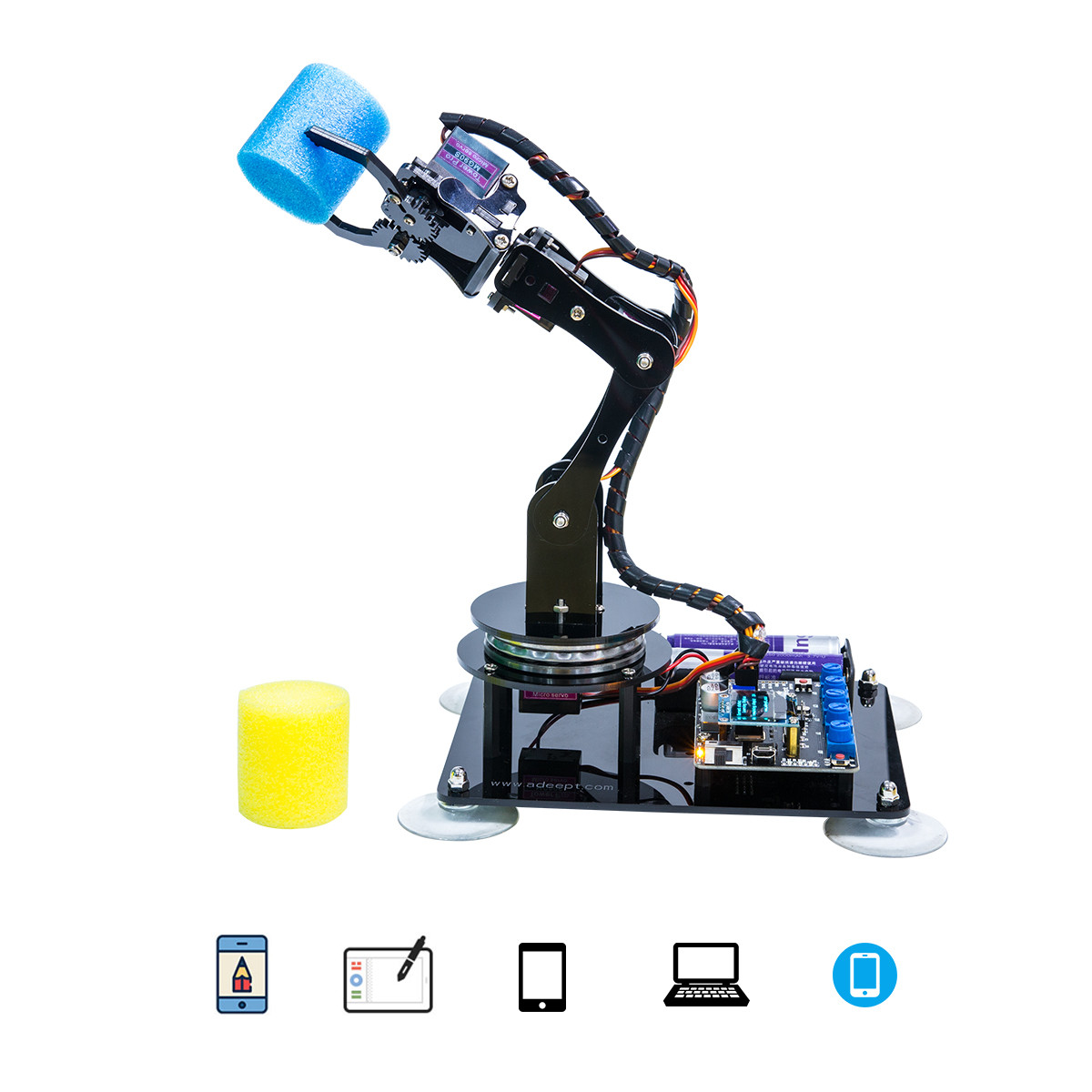 DIY Robotics Kit
 Adeept Arduino patible DIY 5 DOF Robotic Arm Kit for
