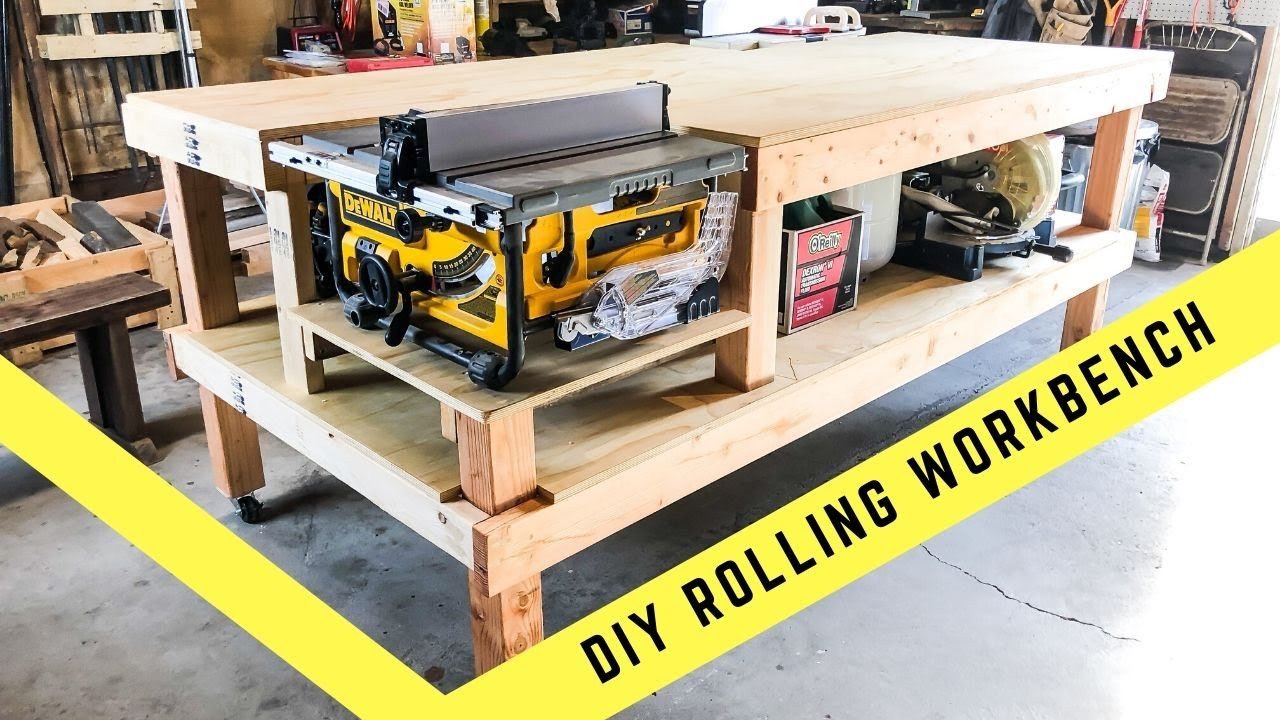 DIY Rolling Workbench Plans
 HOW TO MAKE A ROLLING TABLE SAW AND JOINTER WORK BENCH