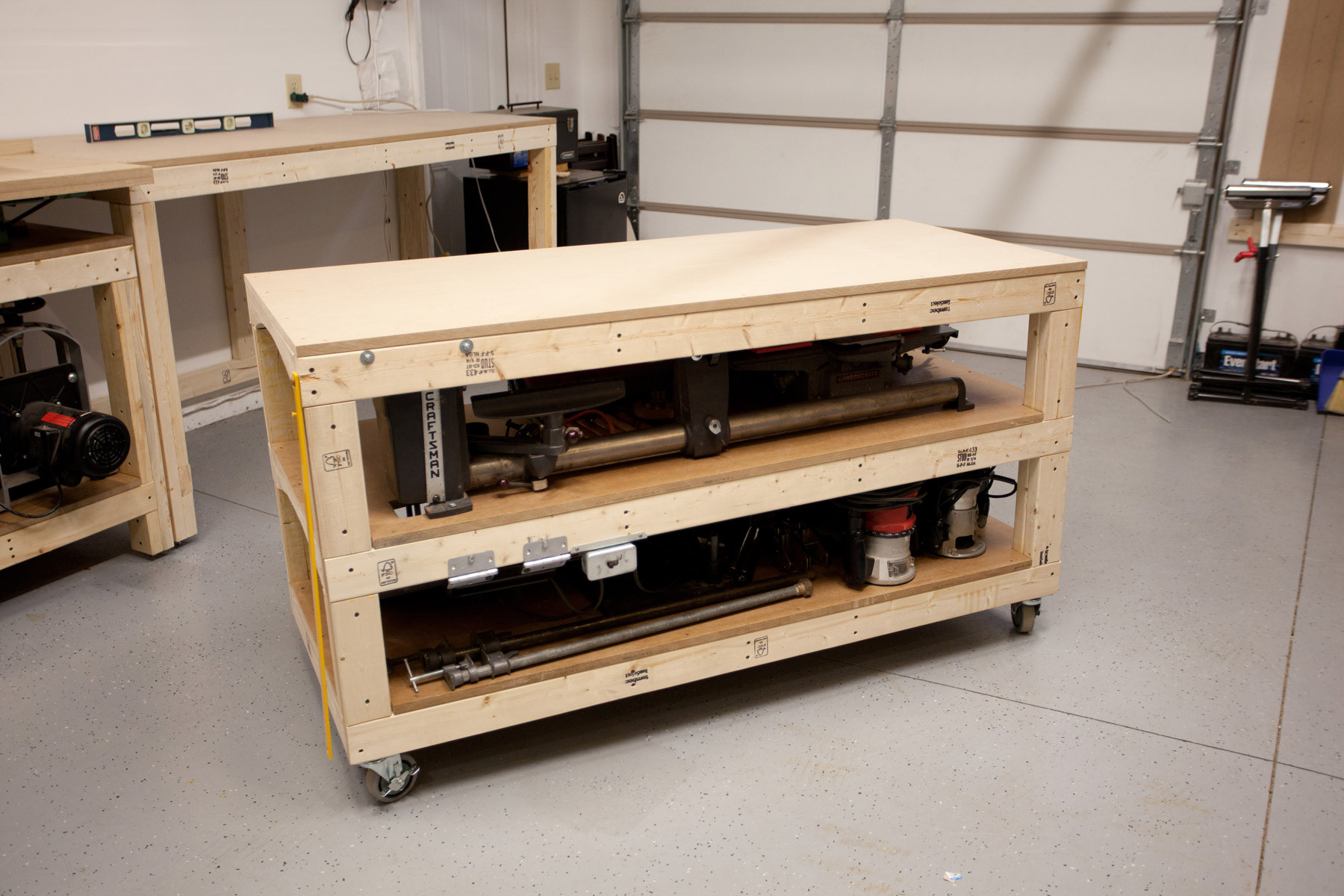 DIY Rolling Workbench Plans
 Workbench Plans Tommy s Rolling Workbench and Miter Saw