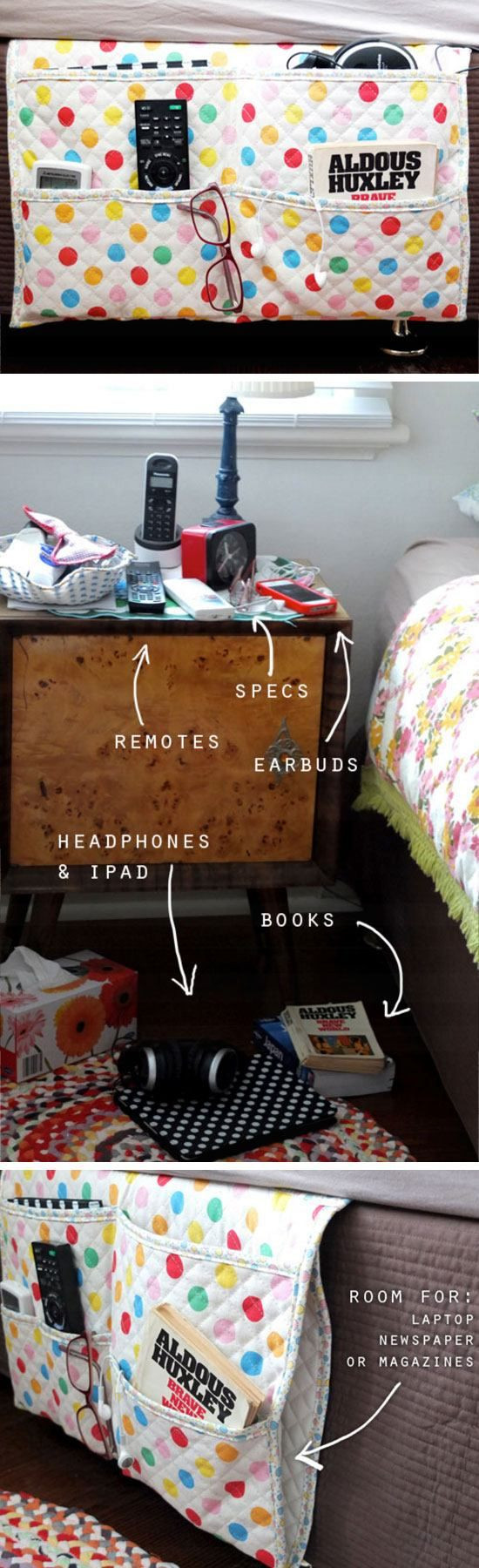 DIY Room Organization For Teens
 Bedside Gad Caddy Organizer