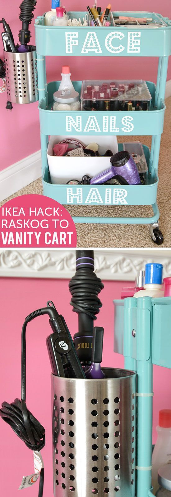 DIY Room Organization For Teens
 Ikea Vanity Cart