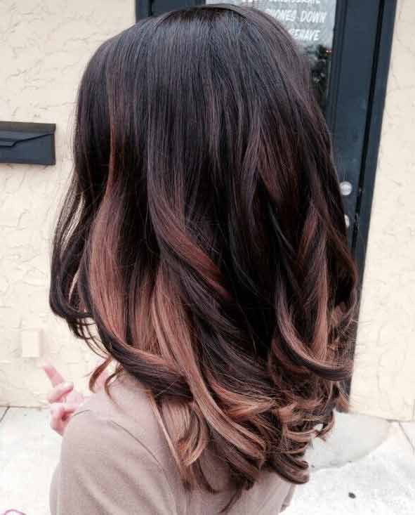 DIY Rose Brown Hair
 Rose Gold Hair Color Dye Formula Brunettes Highlights