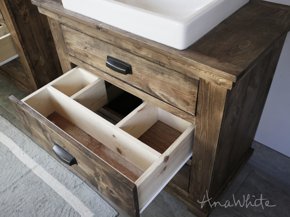 DIY Rustic Bathroom Vanity Plans
 Ana White