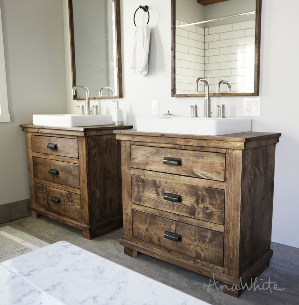 DIY Rustic Bathroom Vanity Plans
 Ana White