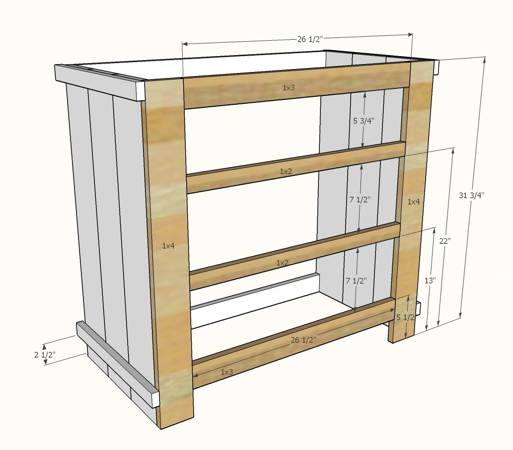 DIY Rustic Bathroom Vanity Plans
 Ana White