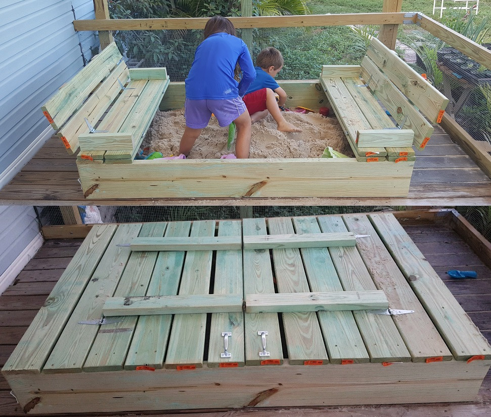 DIY Sand Box
 DIY Sandbox with Fold out Bench Seats – MoneyRhythm