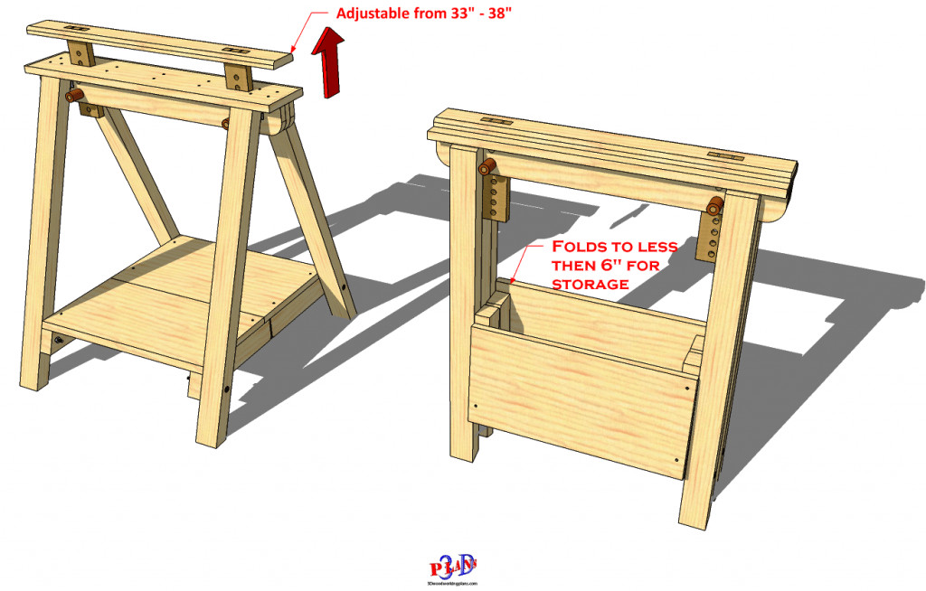 DIY Sawhorses Plans
 Folding sawhorse table Bert Jay