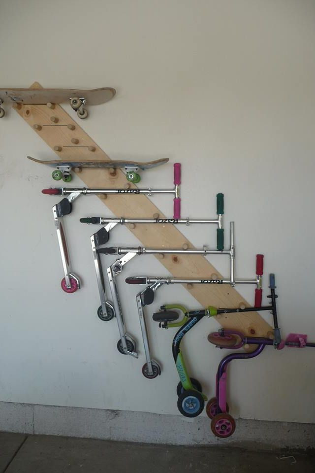 DIY Scooter Rack
 Skateboard Wall Rack Plans WoodWorking Projects & Plans