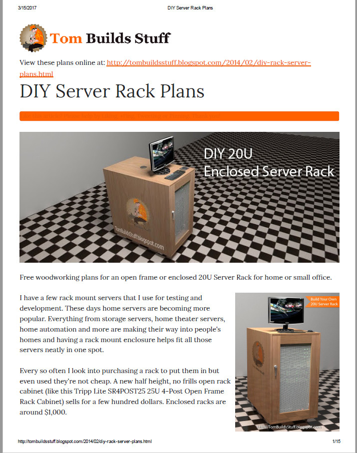 DIY Server Rack Plans
 DIY Server Rack Plans