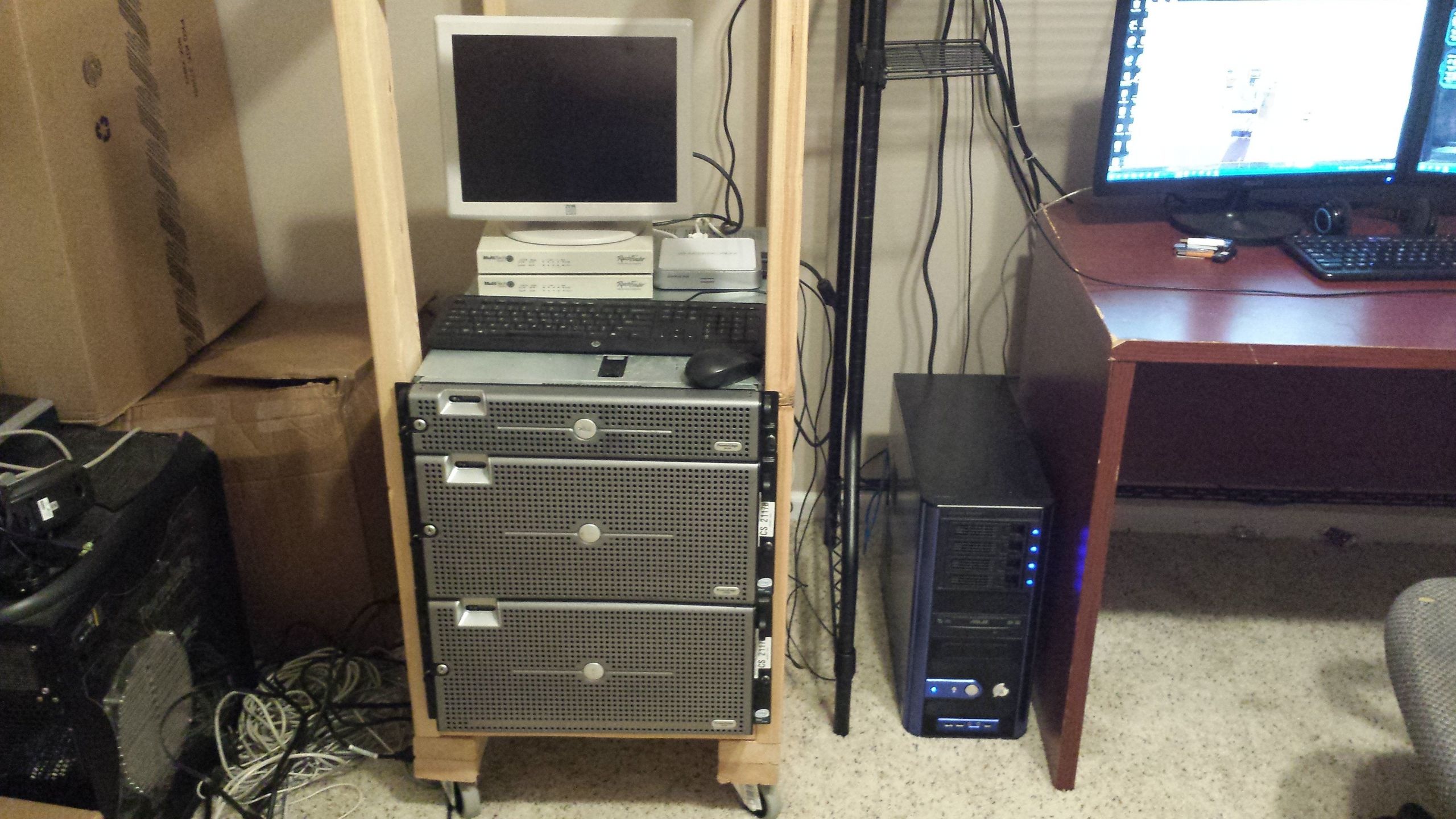 DIY Server Rack
 DIY wooden server rack My lab feels slightly more legit