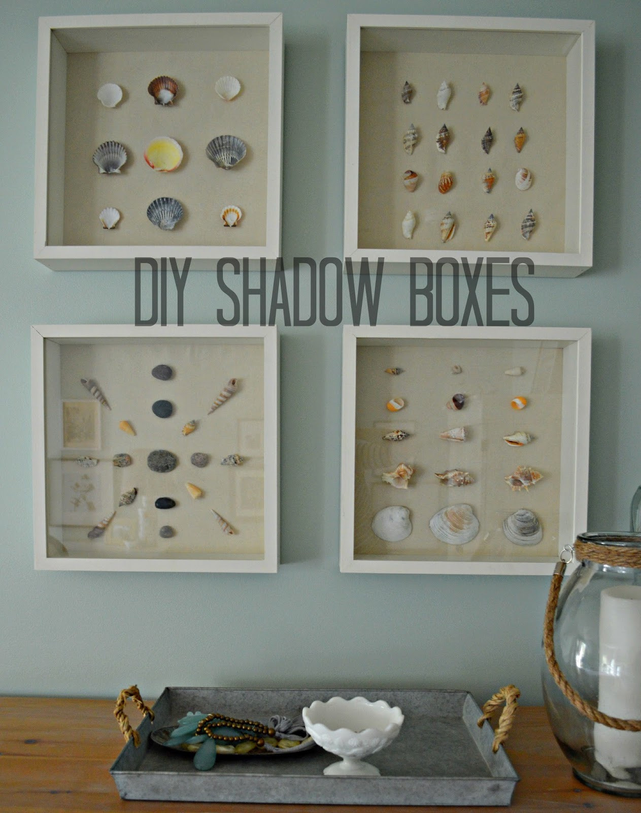 DIY Shadow Box Picture Frame
 Right up my alley DIY Shadow Box and Shell Art