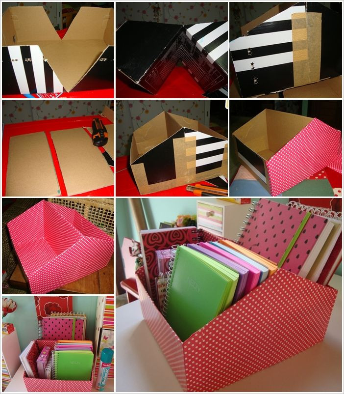 DIY Shoe Box Desk Organizer
 Make This Shoe Box Book Organizer for Your Work Desk