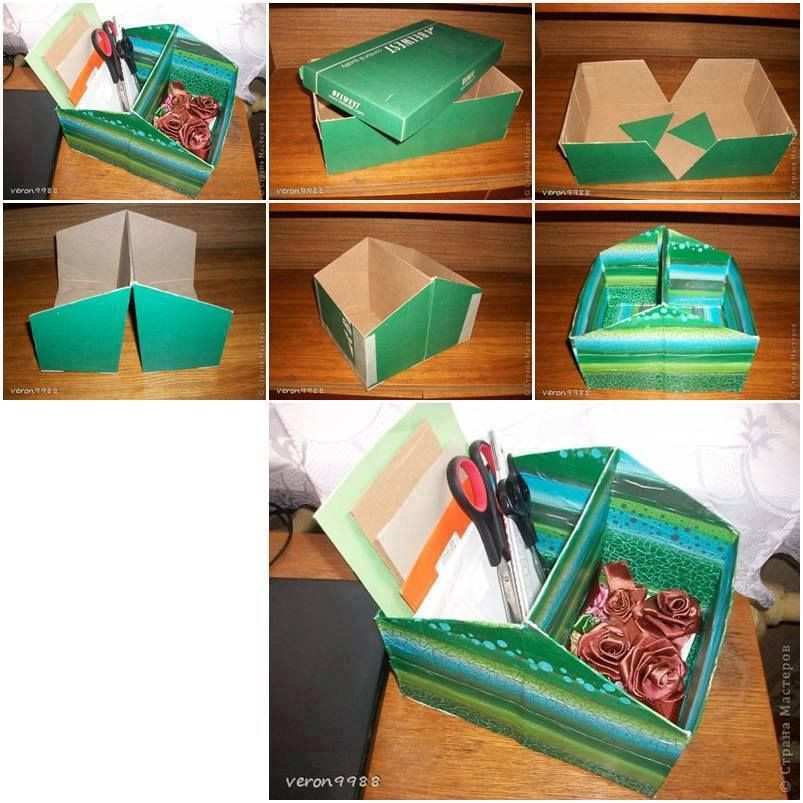 DIY Shoe Box Desk Organizer
 Shoe box organizer