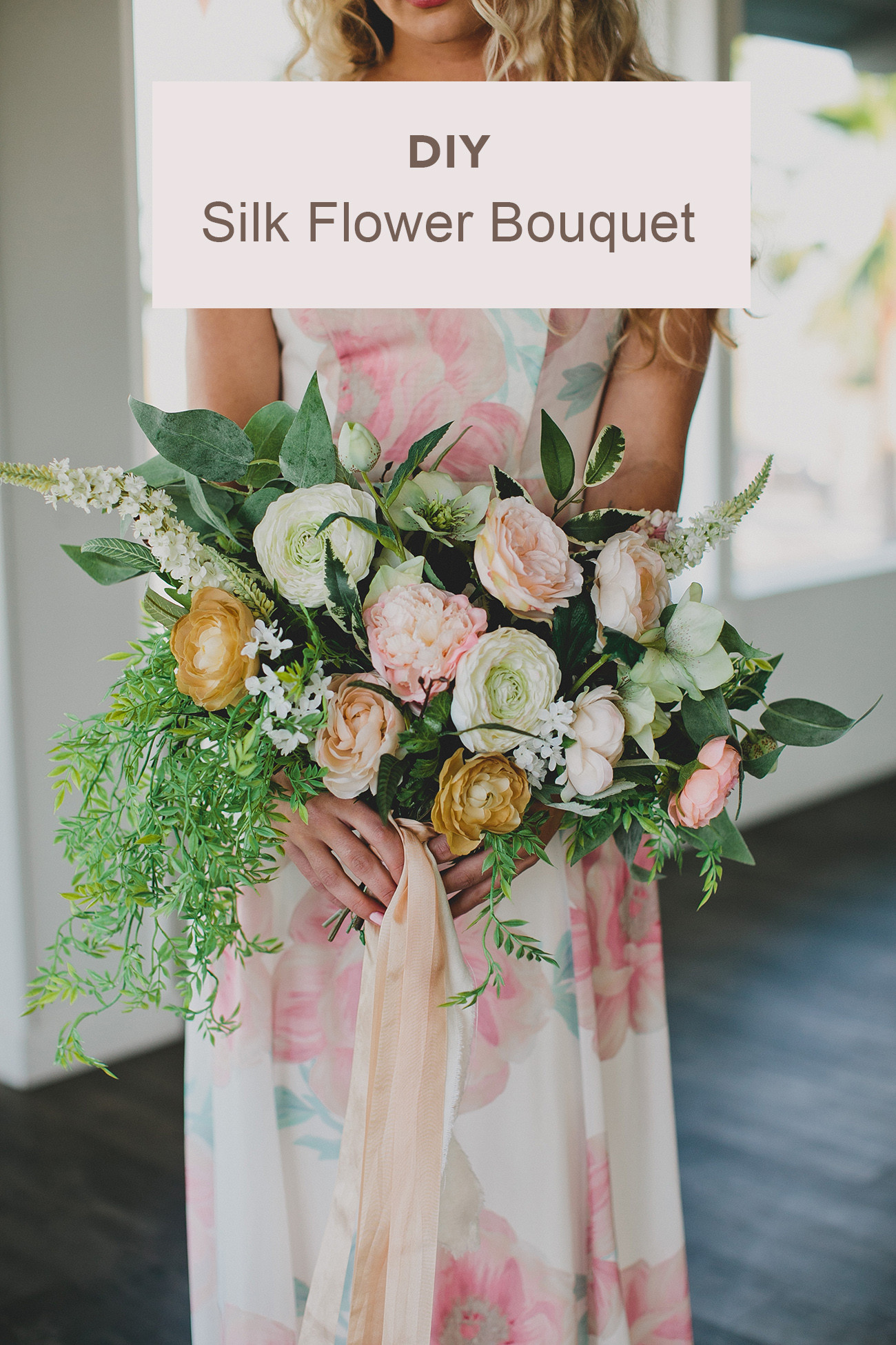 DIY Silk Wedding Bouquet
 DIY Silk Flower Bouquet for an Elopement Green Wedding Shoes