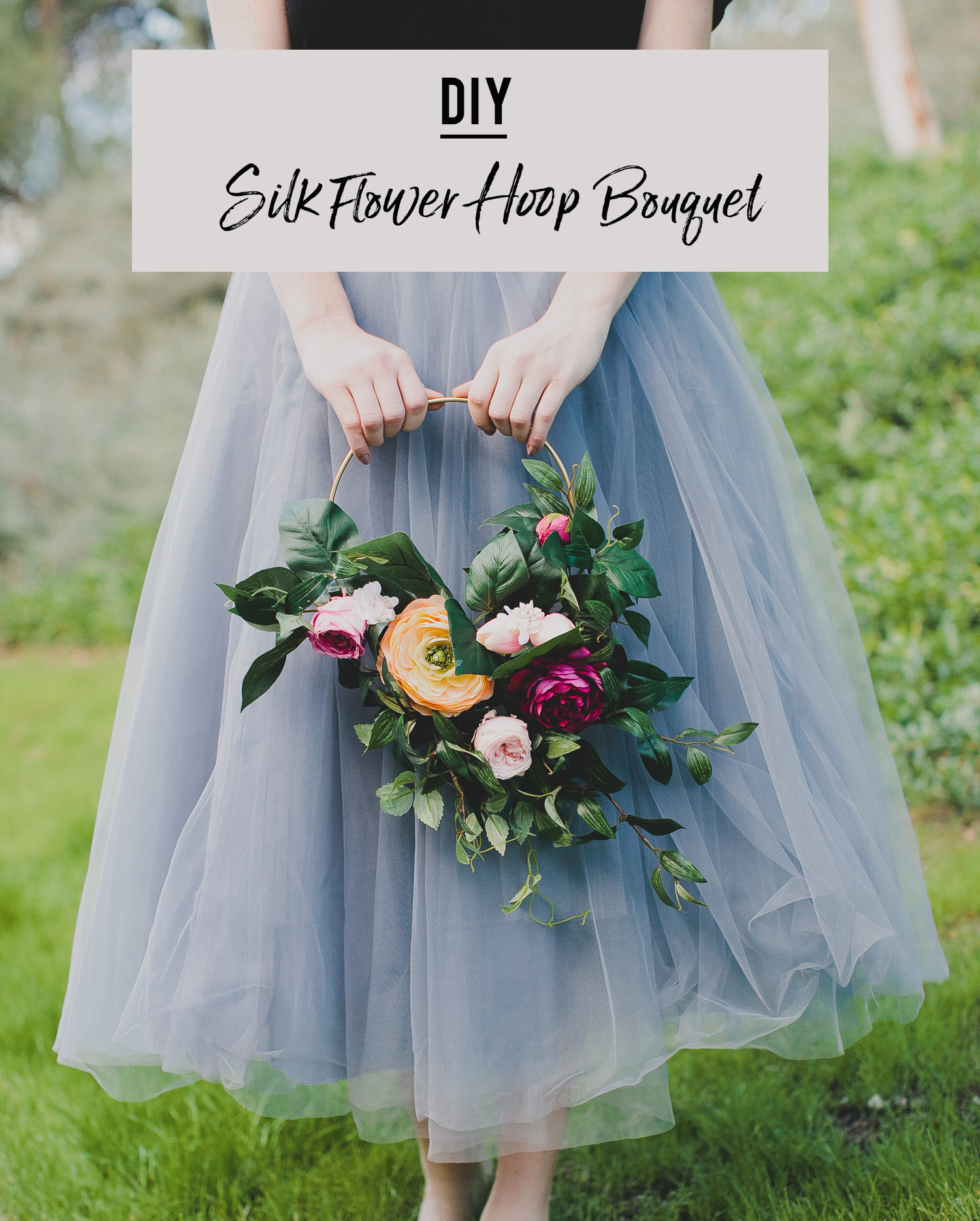DIY Silk Wedding Bouquet
 DIY Silk Flower Hoop Bouquet