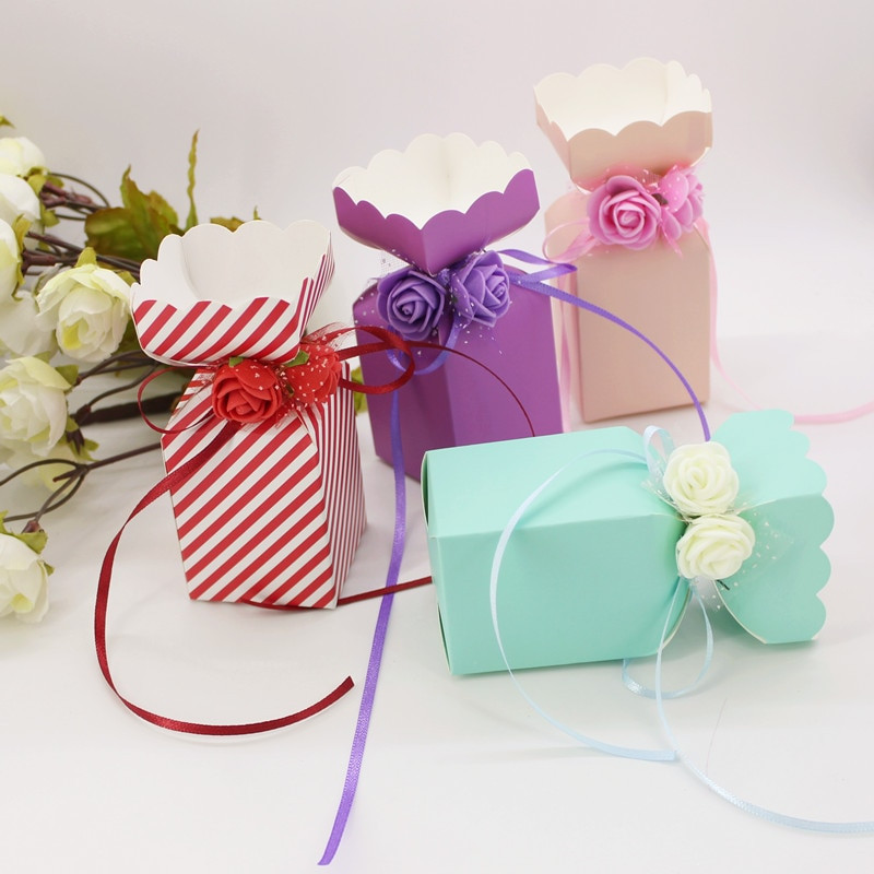 DIY Small Gift Box
 50pcs lot DIY Beautiful Tiffany Candy Box Wedding Favor