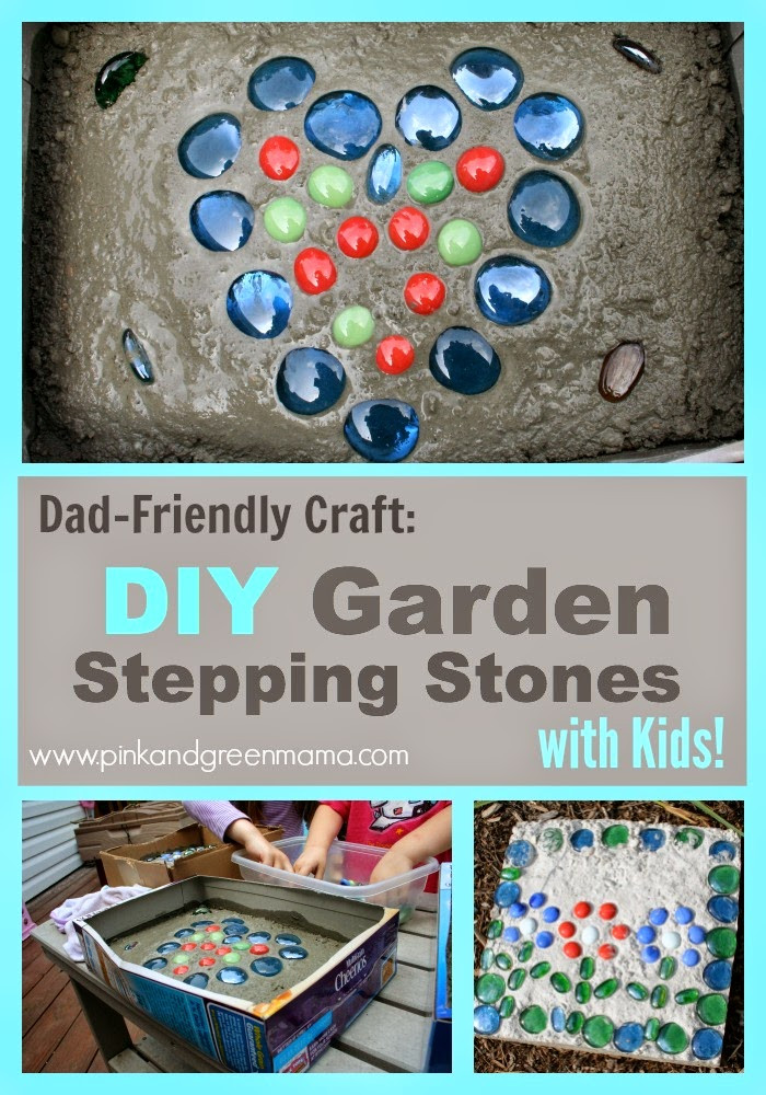 DIY Stepping Stones With Kids
 Pink and Green Mama Daddy Camp Kid Friendly Cement