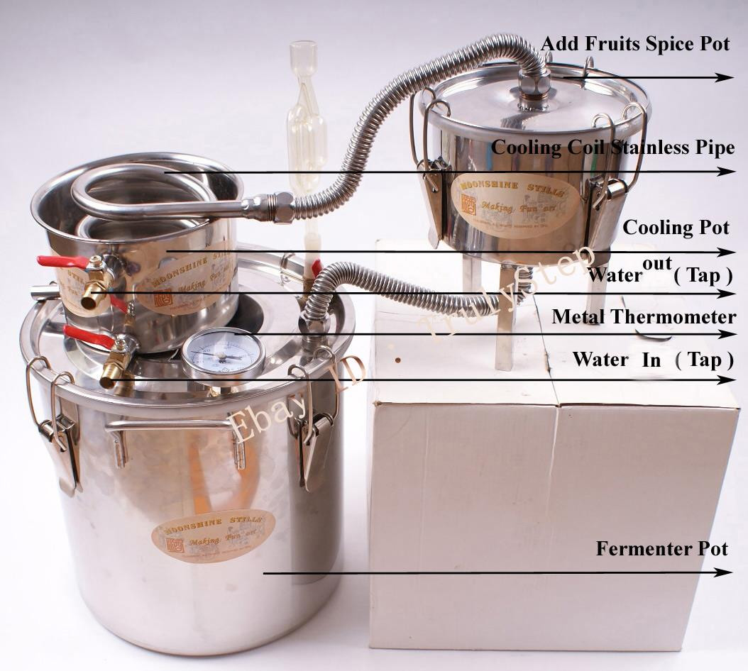 DIY Still Kit
 3 Pots DIY Home Distiller Moonshine Still Spirits Water