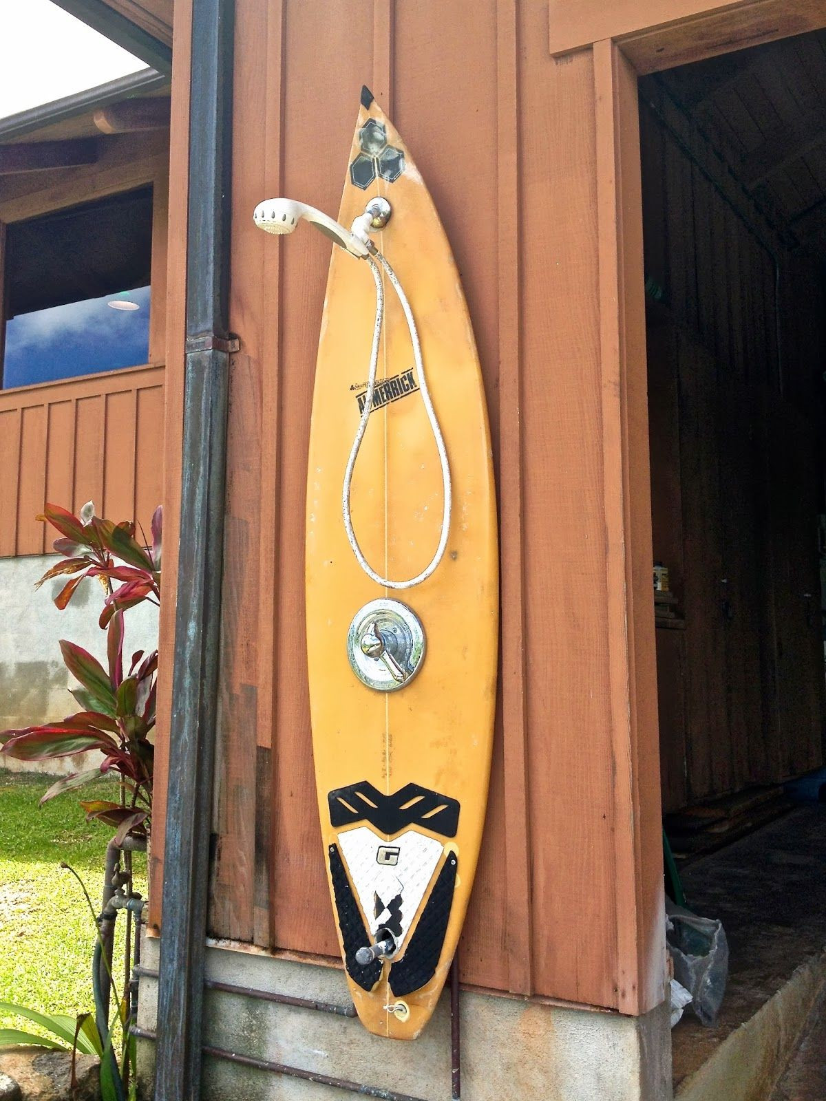 DIY Surfboard Decoration
 surfboard outdoor shower Google Search