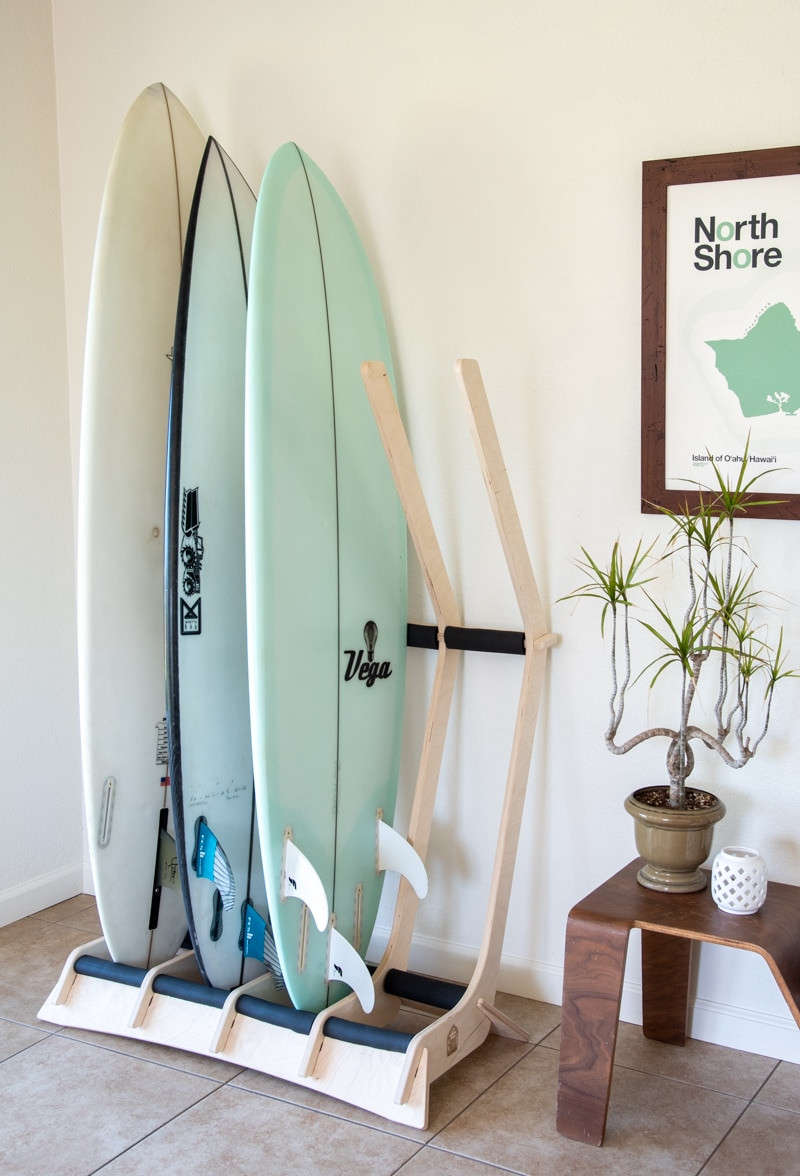 DIY Surfboard Wall Rack
 12 OF THE COOLEST SURFBOARD RACKS EVER