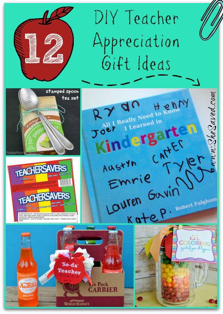 DIY Teacher Gifts Ideas
 12 DIY Teacher Appreciation Gift Ideas SheSaved