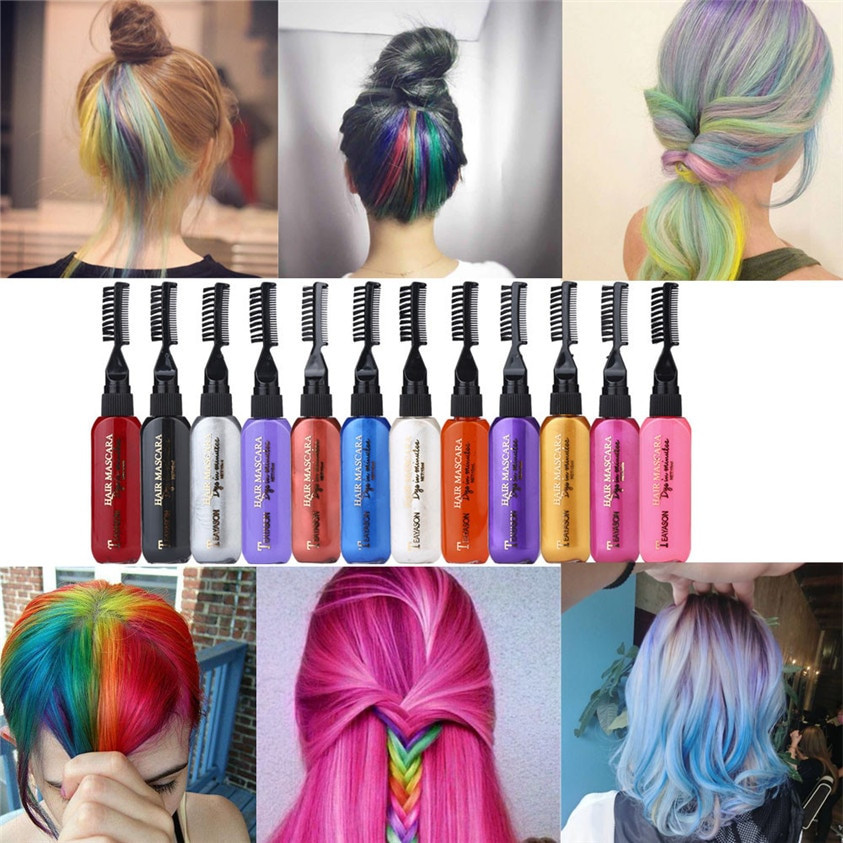 DIY Temporary Hair Dye
 Aliexpress Buy 13 Colors Temporary Hair Dye Mascara