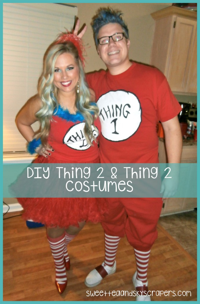 DIY Thing 1 And Thing 2 Costumes
 DIY “Thing” Halloween Costume – THIS BLONDE LIFE