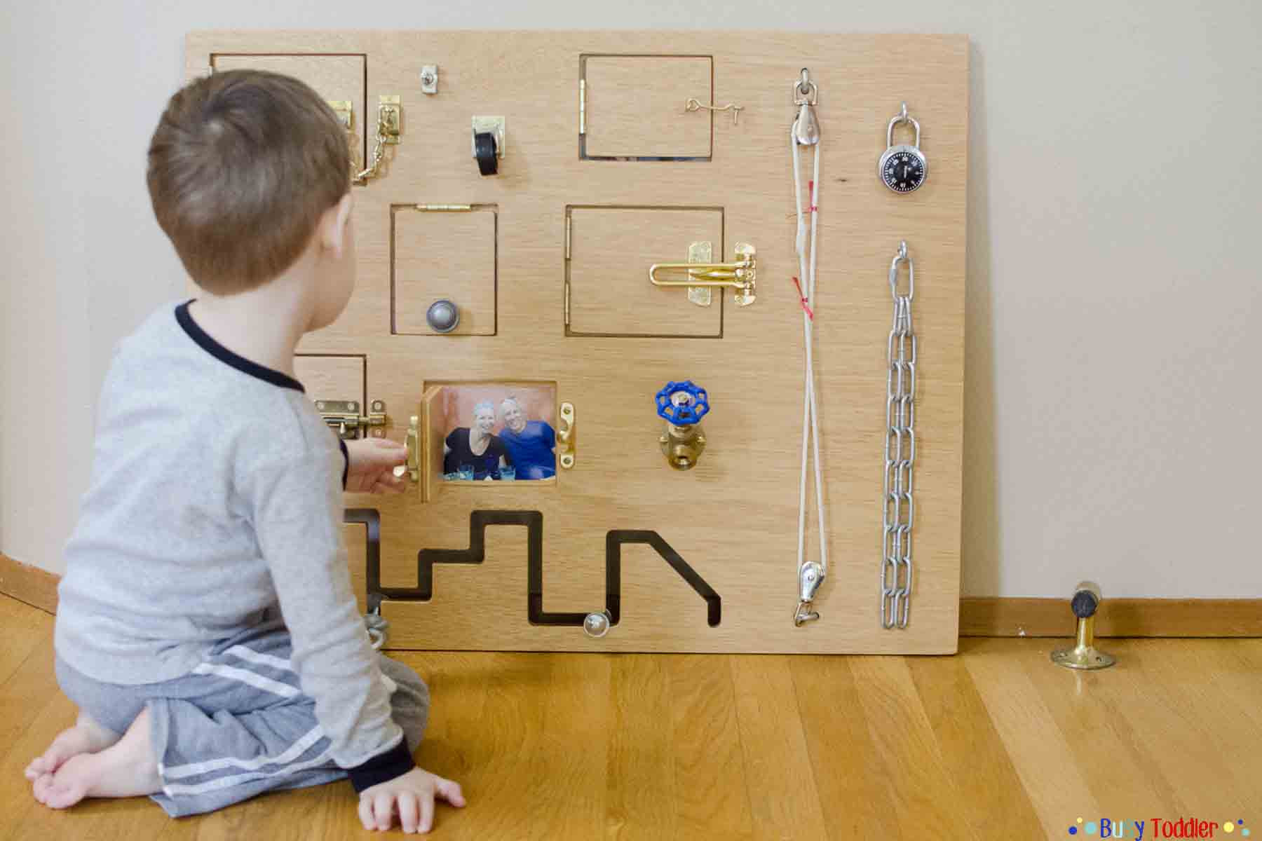 DIY Toddler Busy Board
 Toddler Busy Board Peek a Boo Edition Busy Toddler