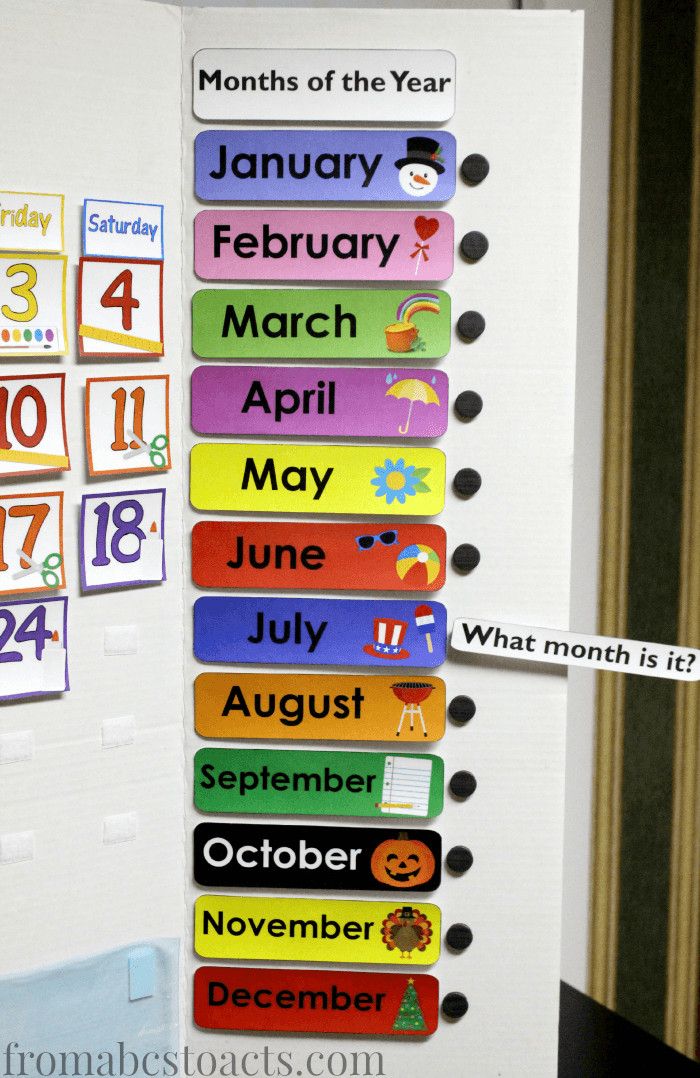 DIY Toddler Calendar
 Home Preschool Calendar Board