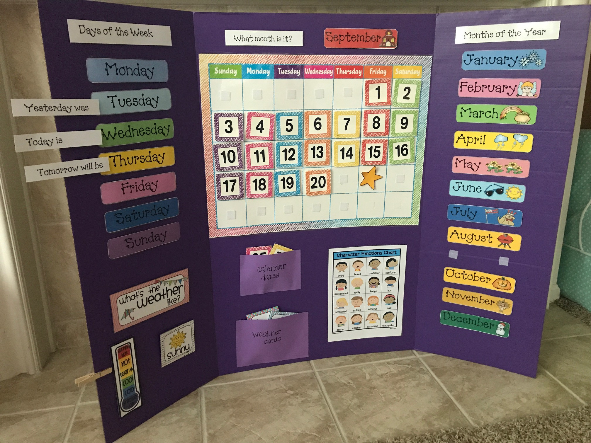 DIY Toddler Calendar
 Preschool Diy Calendar Board