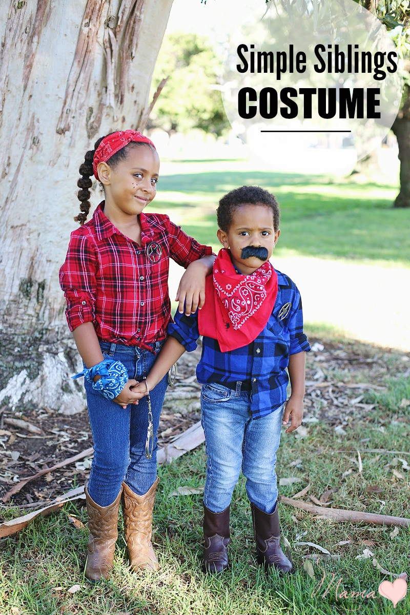 DIY Toddler Cowboy Costume
 Simple Siblings Costumes DIY Halloween Western Wear De
