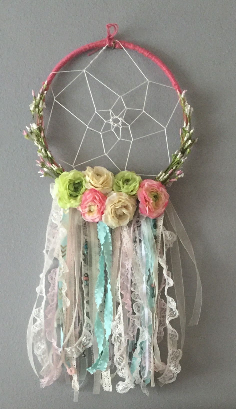 DIY Toddler Girl Room Decor
 DIY floral dream catcher for little baby girls room baby