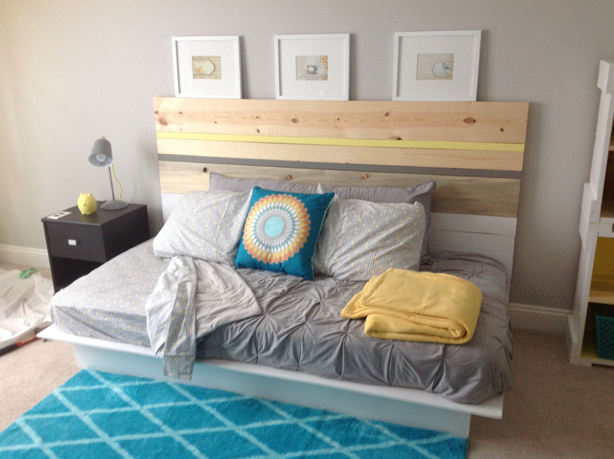 DIY Toddler Platform Bed
 The results during my DIY headboard and platform bed for