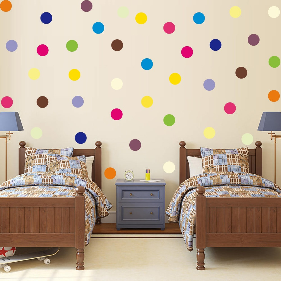 DIY Toddler Room Decor
 Colorful Tiny Polka Dots Circle Color Wall Sticker For