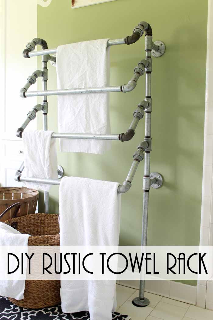 DIY Towel Rack
 DIY Rustic Towel Rack from Pipes The Country Chic Cottage