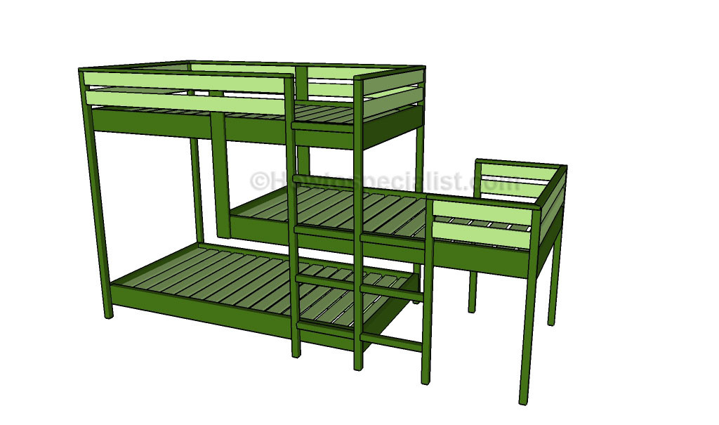 DIY Triple Bunk Bed Plans
 How to build a bunk bed
