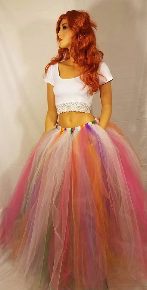 DIY Tutu Skirts For Adults
 Adult Long Rainbow Tutu Skirt in 2020