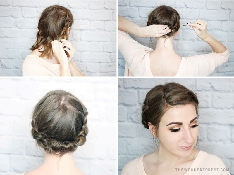 DIY Updos For Short Hair
 Picture quick diy rolled braid updo for short hair 3