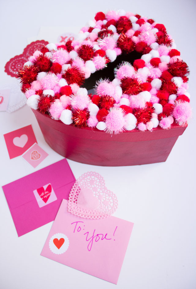 DIY Valentine Card Box
 DIY Pom Pom Valentines Box