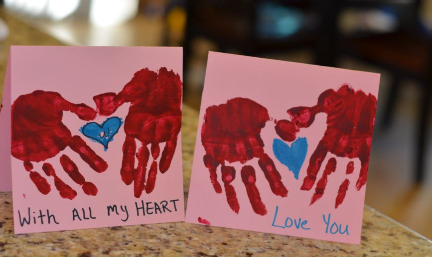 DIY Valentine Gift For Mom
 Hand Print Valentines DIY Valentines t ideas A