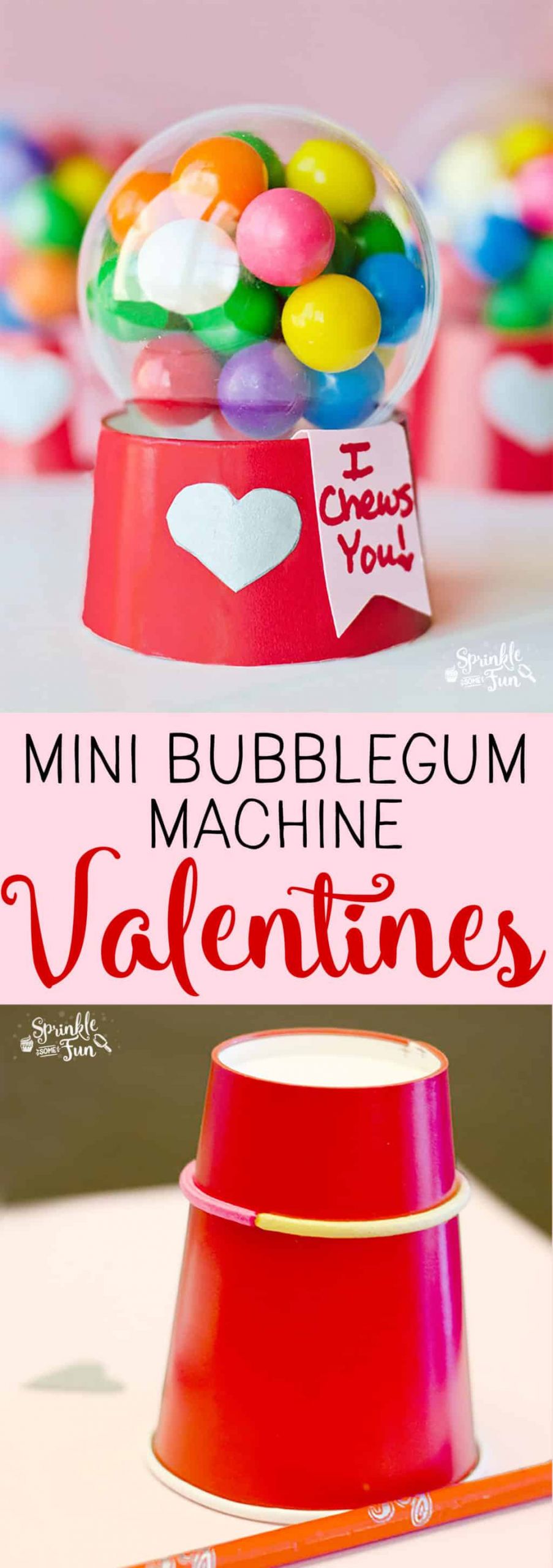 Diy Valentine Gifts For Kids
 Mini Bubblegum Machine Valentines
