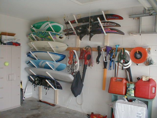 DIY Wakeboard Racks
 wakeboard storage racks for garage