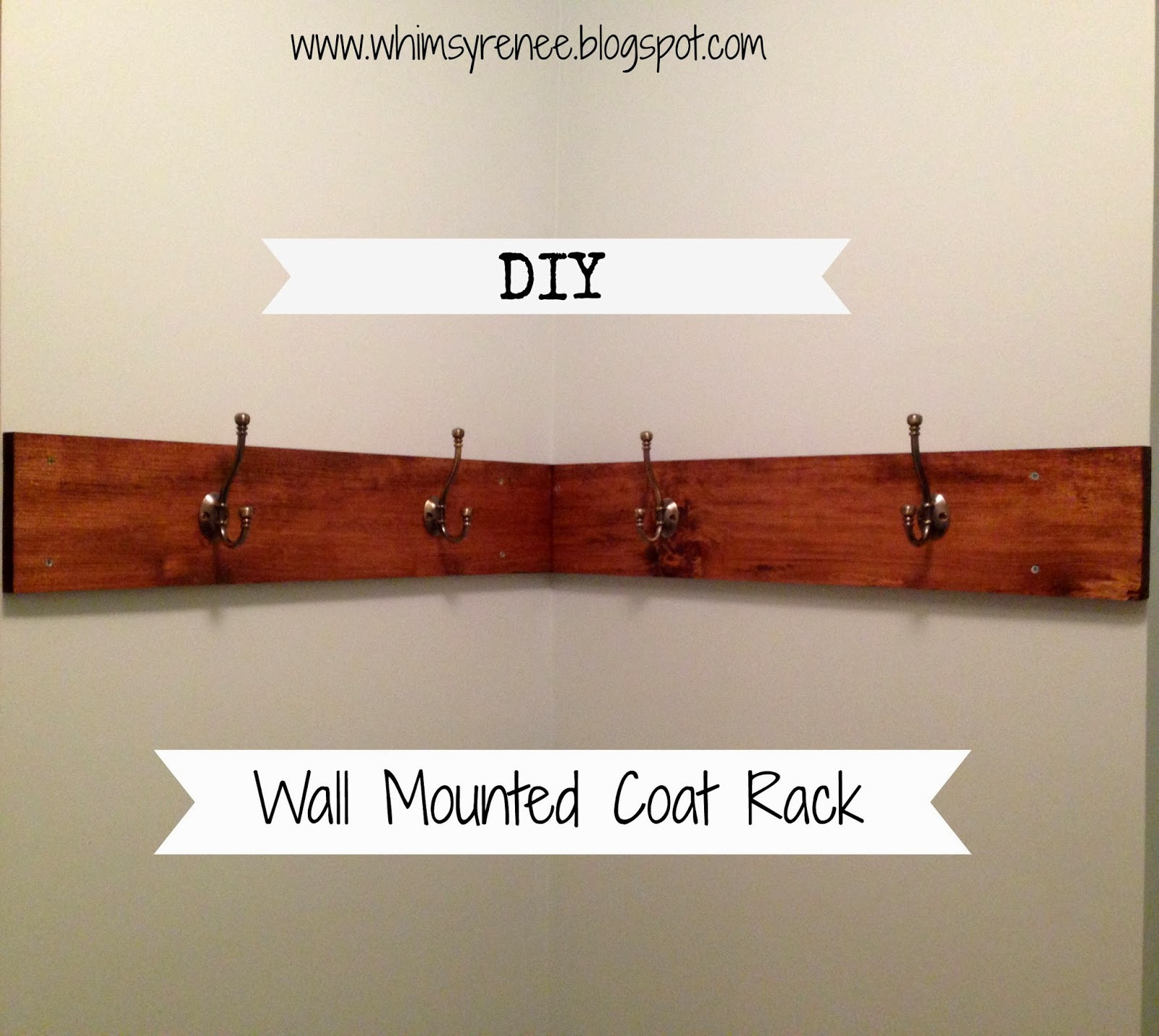 DIY Wall Mount Coat Rack
 Whimsy Renee DIY Wall Mounted Coat Rack