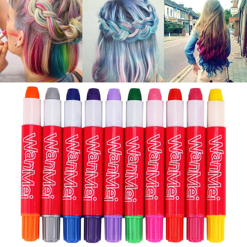 DIY Washable Hair Dye
 10pcs Set Washable DIY Hair Dye Pens Temporary e off