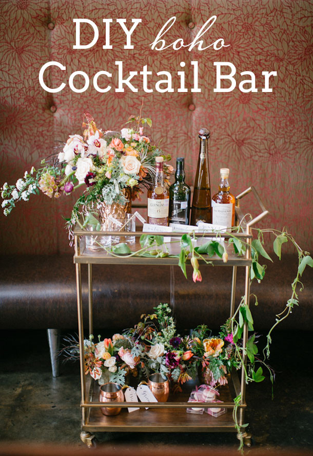 DIY Wedding Bar
 DIY Boho Cocktail Bar
