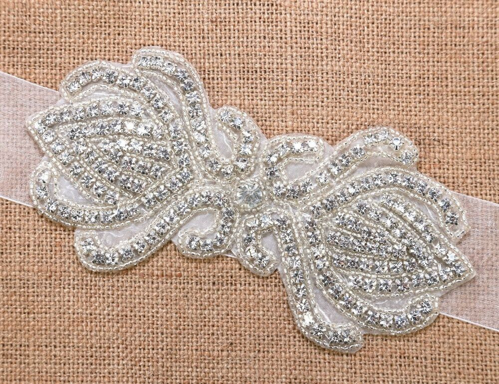 DIY Wedding Belts
 Motif Flower Crystal Rhinestone Beaded Wedding Bridal